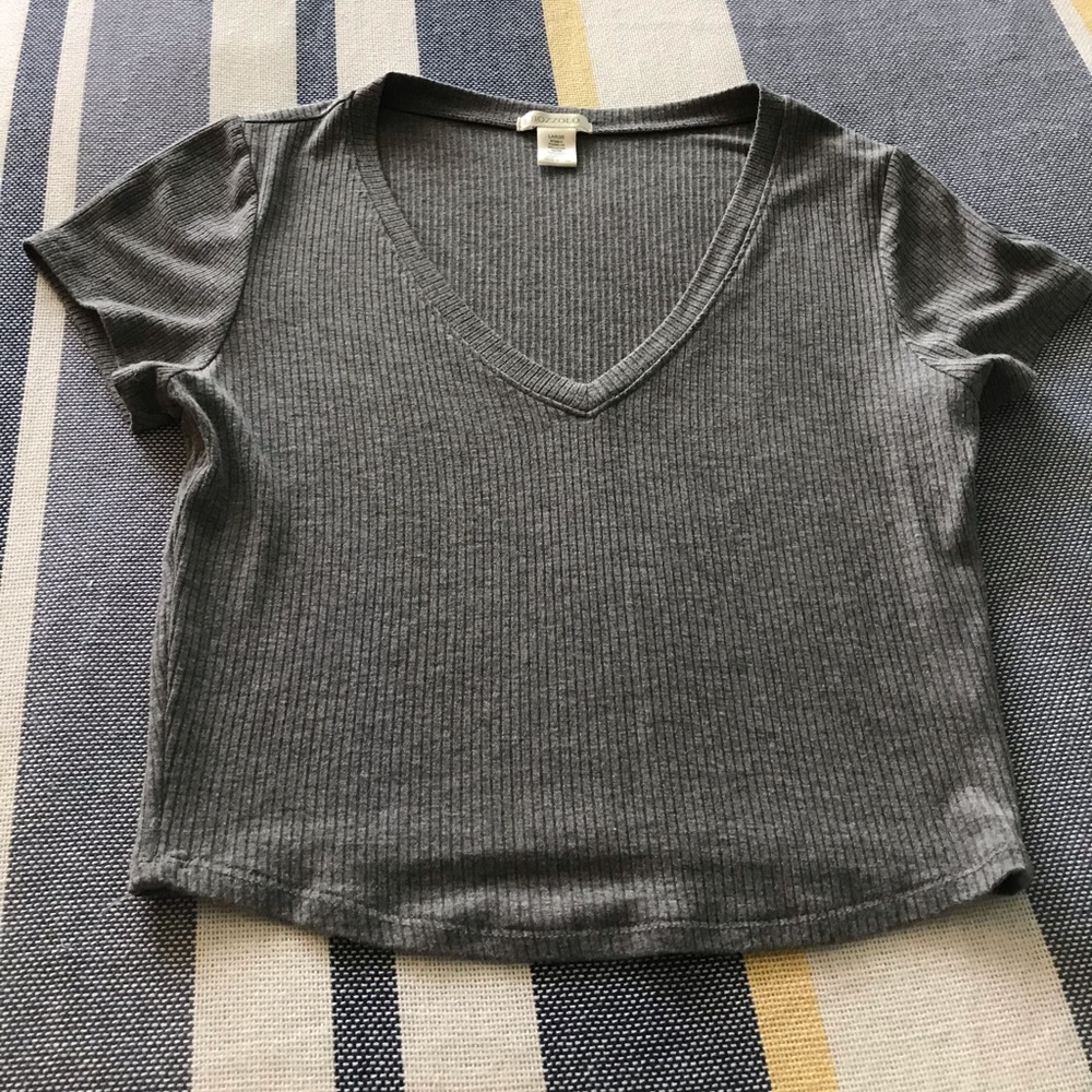 Gray crop top